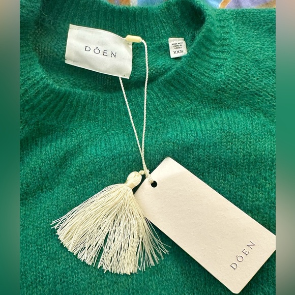 NWT DÔEN Marsena Alpaca and Wool Blend Sweater in Evergreen Size XXS - Picture 13 of 15